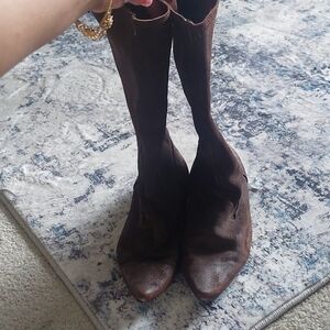 Dollhouse Dark Brown Stretch Over-the-Knee Sock Boots